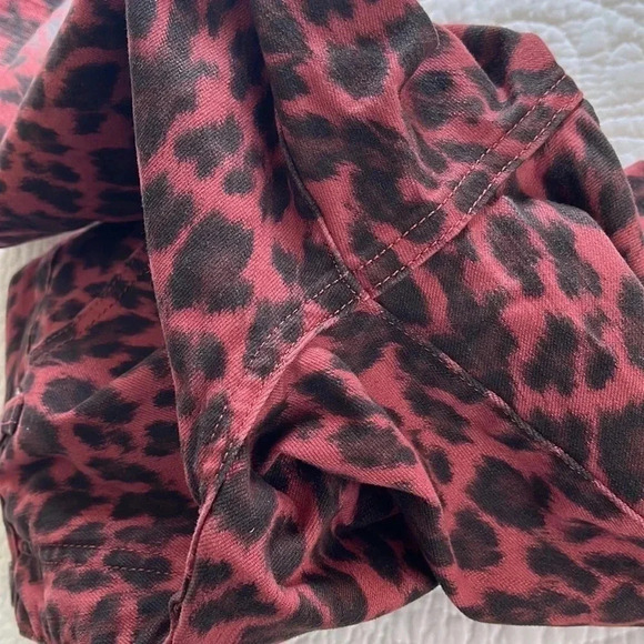 Leopard Print Long Pants Straight Leg Womens 10 Stretch Mob Wife Unique - Picture 16 of 17